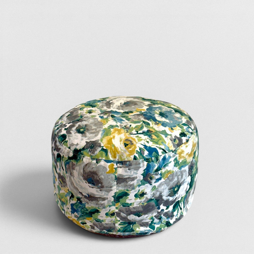 Watercolor Blooms Outdoor Ottoman - Large