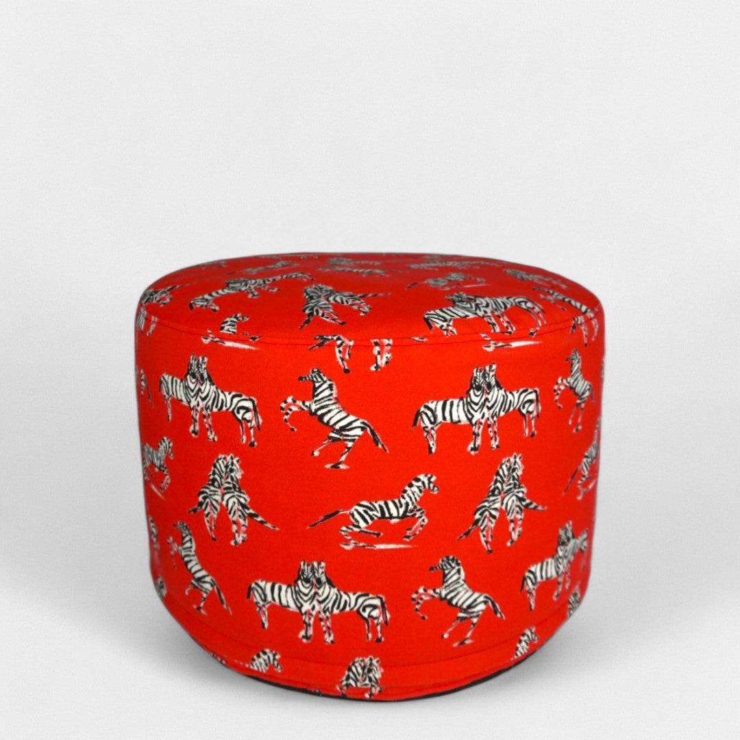 Zebra Parade Outdoor Pouf - Medium